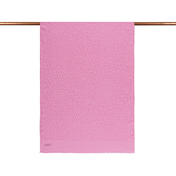 Dört Mevsim Leopar Desenli Şeker Pembe Şal