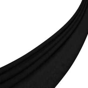 Dört Mevsim Siyah Mini Seljuk Monogram Şal