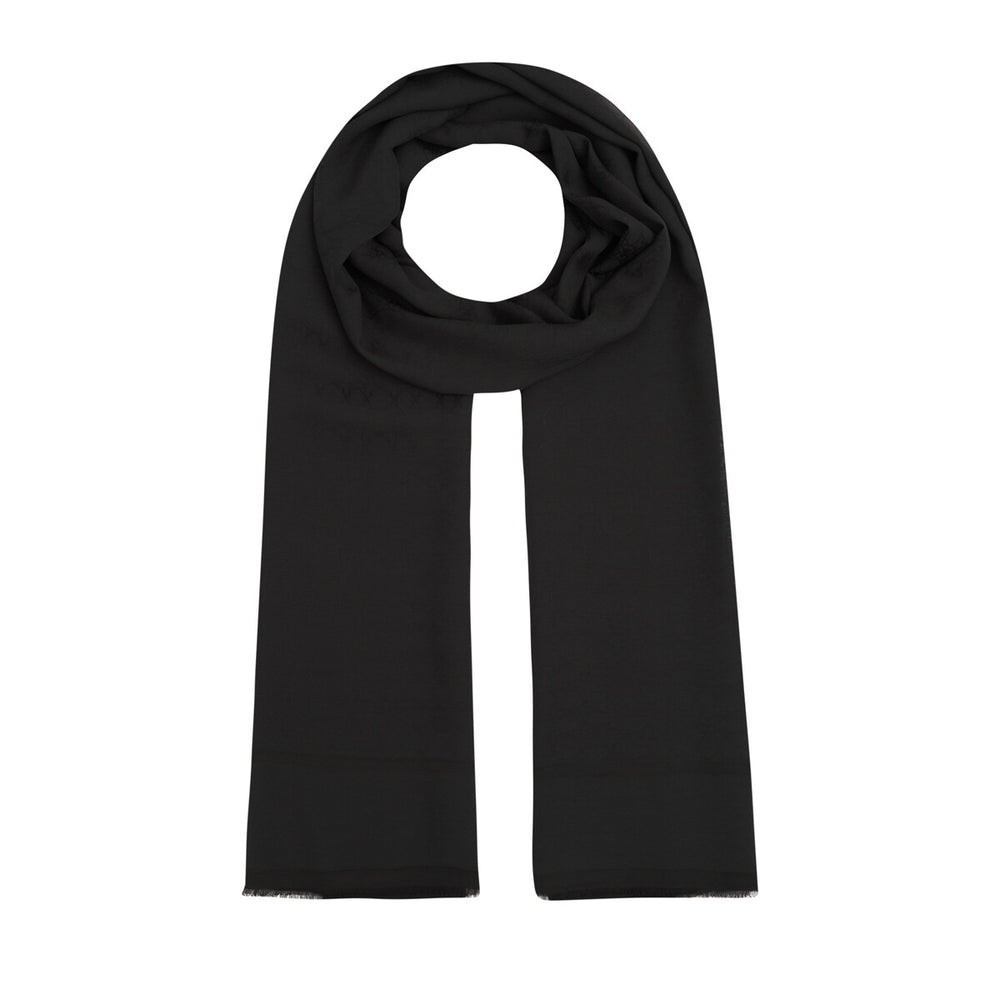 Dört Mevsim Siyah Mini Seljuk Monogram Şal