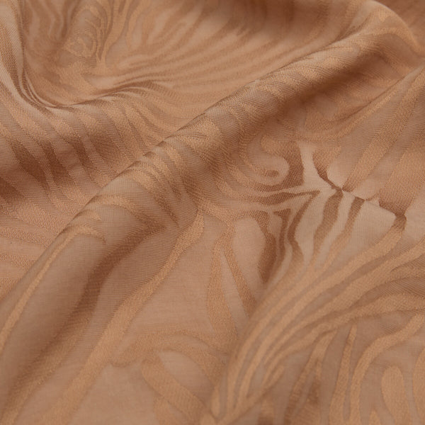 Dört Mevsim Tarçın Zebra Desenli Monogram Şal