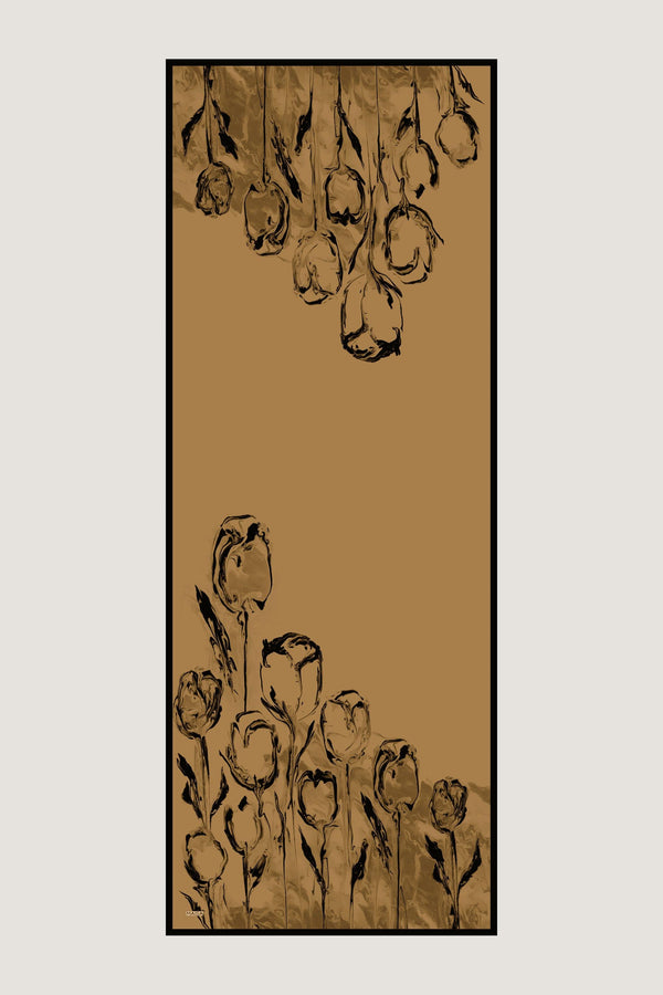 Eva Pamuk İpek Şal 70x190 Cm - Safran
