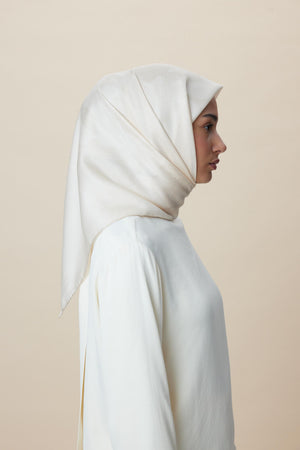 Farah Mulberry İpek Eşarp 90x90 cm - Açık Pudra
