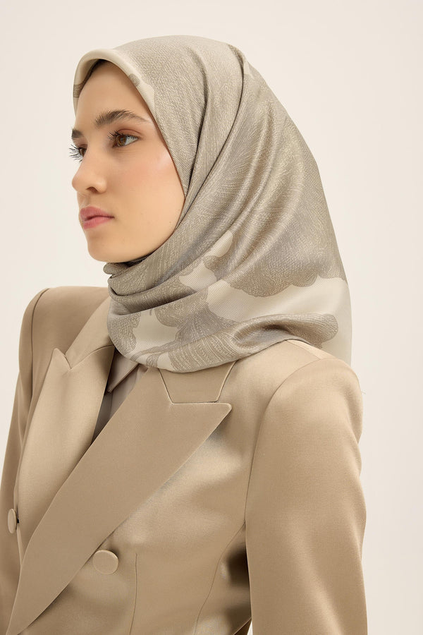 Farah Mulberry İpek Eşarp 90x90 cm - Bej