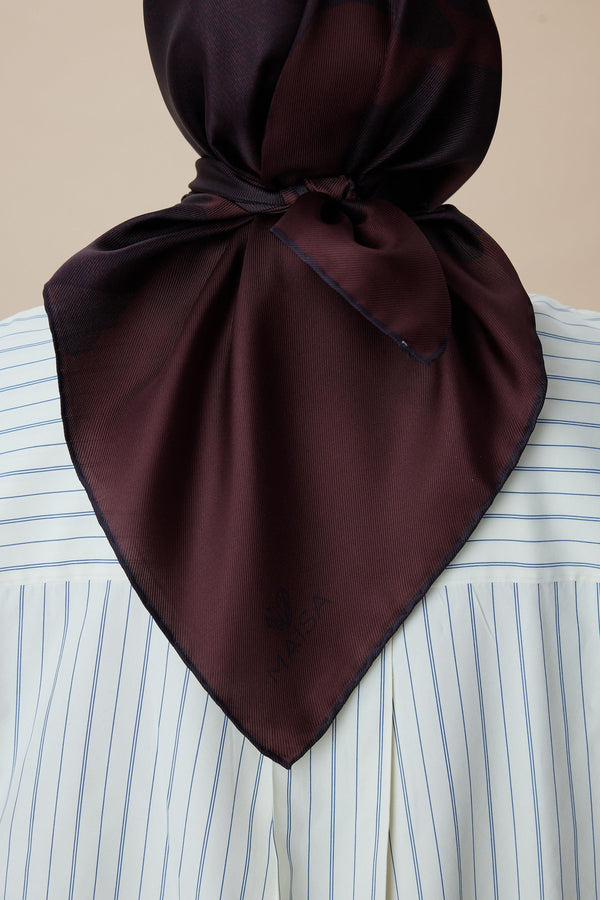 Farah Mulberry İpek Eşarp 90x90 cm - Bordo