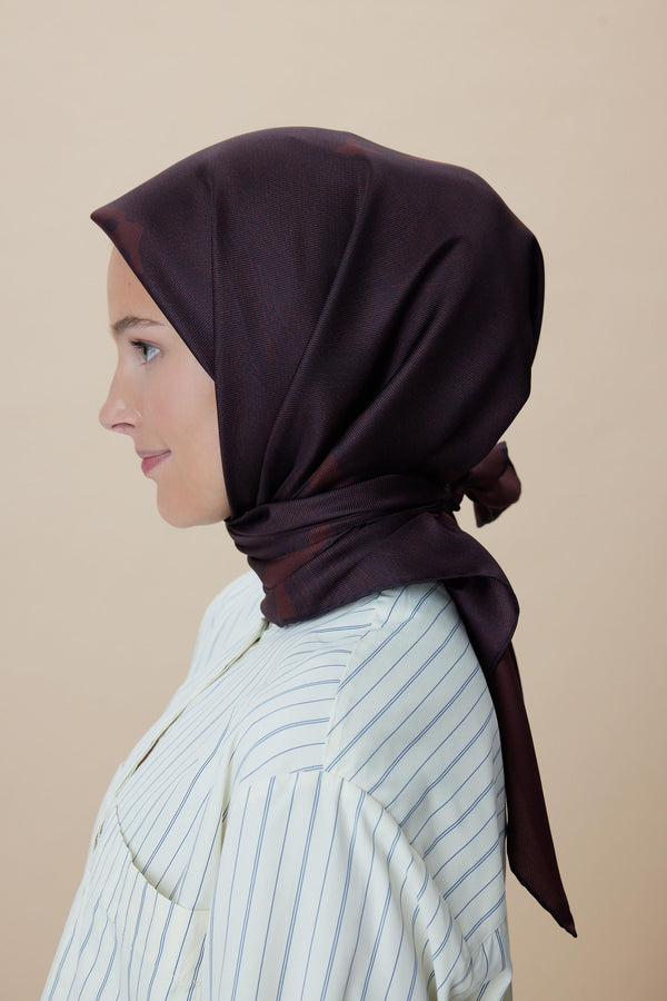 Farah Mulberry İpek Eşarp 90x90 cm - Bordo