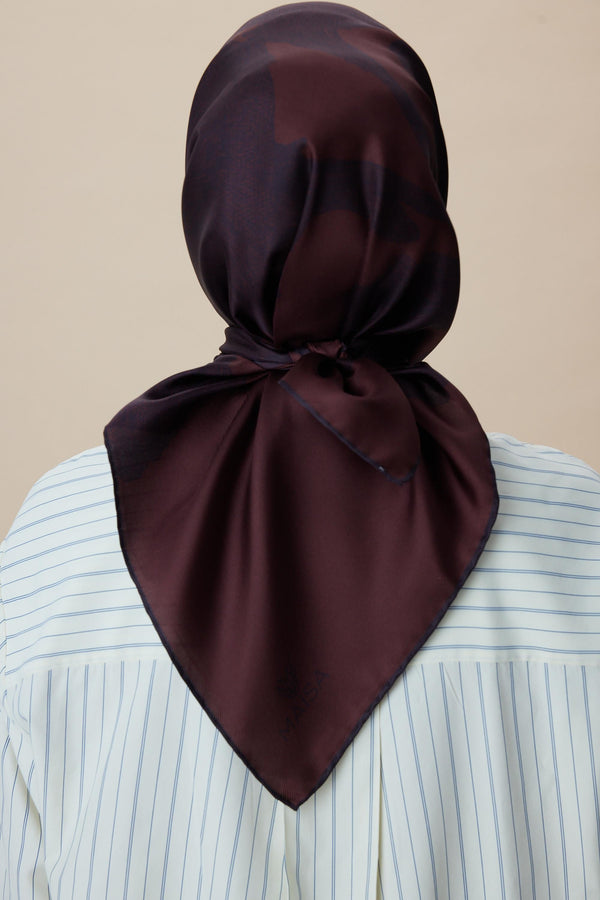 Farah Mulberry İpek Eşarp 90x90 cm - Bordo