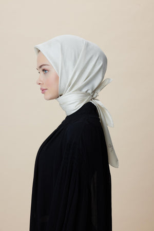 Farah Mulberry İpek Eşarp 90x90 cm - Fildişi