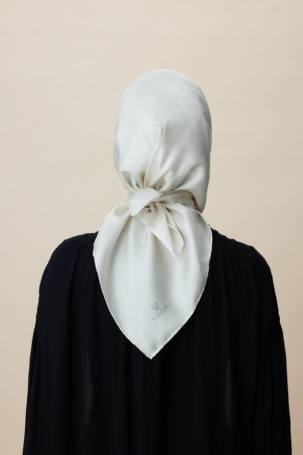Farah Mulberry İpek Eşarp 90x90 cm - Fildişi