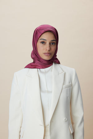 Farah Mulberry İpek Eşarp 90x90 cm - Gül Kurusu