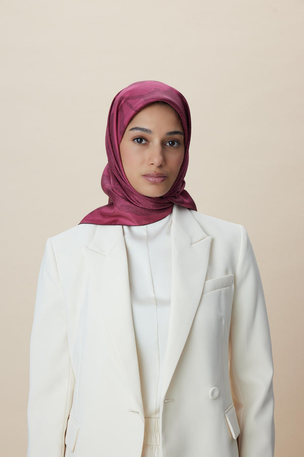 Farah Mulberry İpek Eşarp 90x90 cm - Gül Kurusu