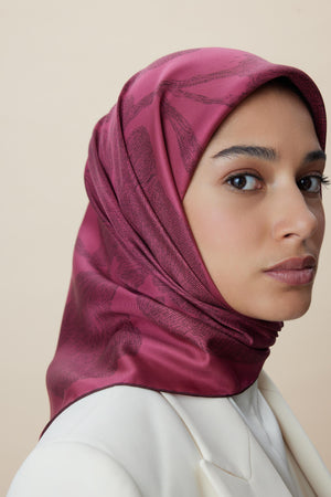 Farah Mulberry İpek Eşarp 90x90 cm - Gül Kurusu