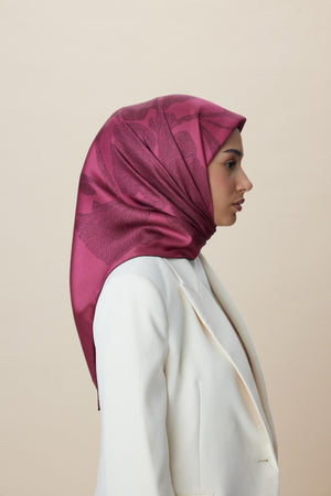 Farah Mulberry İpek Eşarp 90x90 cm - Gül Kurusu