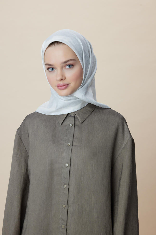 Farah Mulberry İpek Eşarp 90x90 cm - Gümüş