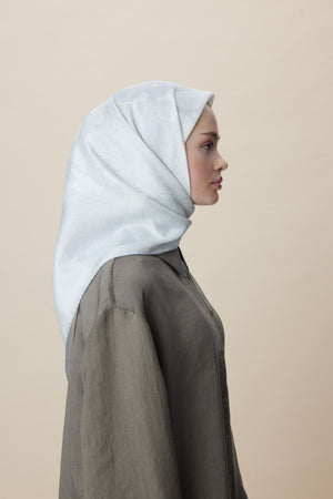 Farah Mulberry İpek Eşarp 90x90 cm - Gümüş