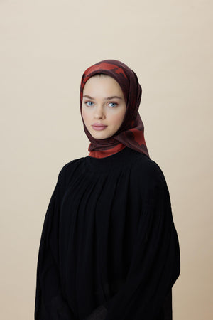 Farah Mulberry İpek Eşarp 90x90 cm - Kırmızı