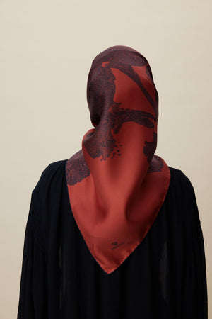 Farah Mulberry İpek Eşarp 90x90 cm - Kırmızı