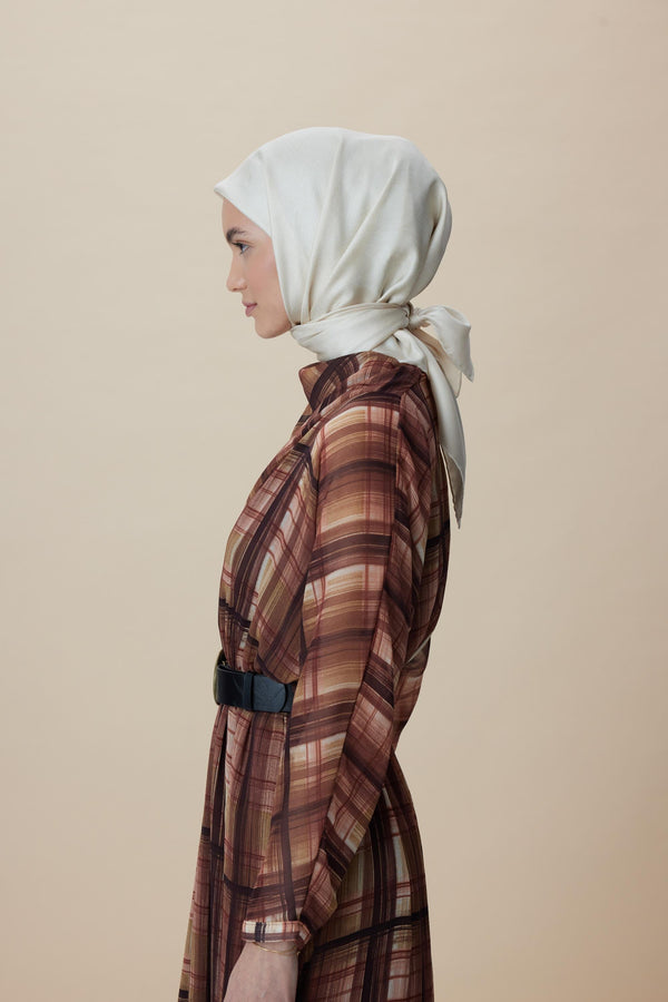 Farah Mulberry İpek Eşarp 90x90 cm - Krem