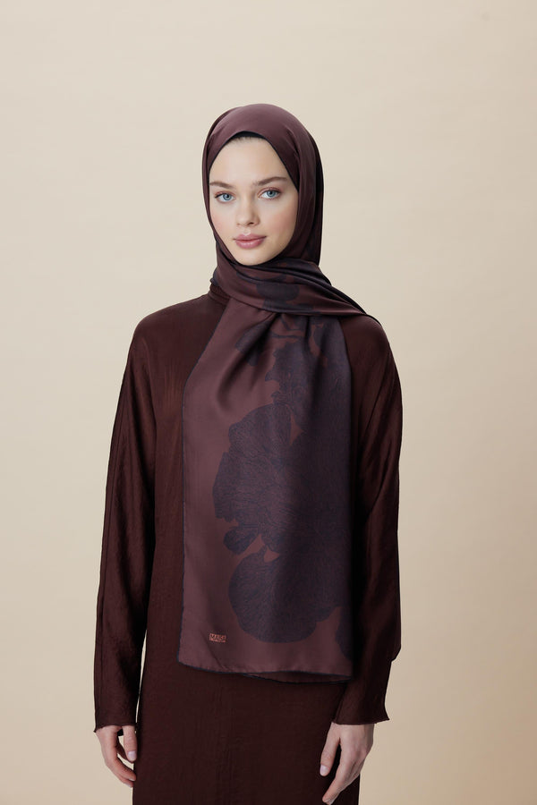 Farah Mulberry İpek Şal 70x190 - Bordo