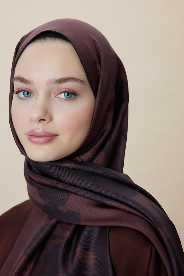 Farah Mulberry İpek Şal 70x190 - Bordo