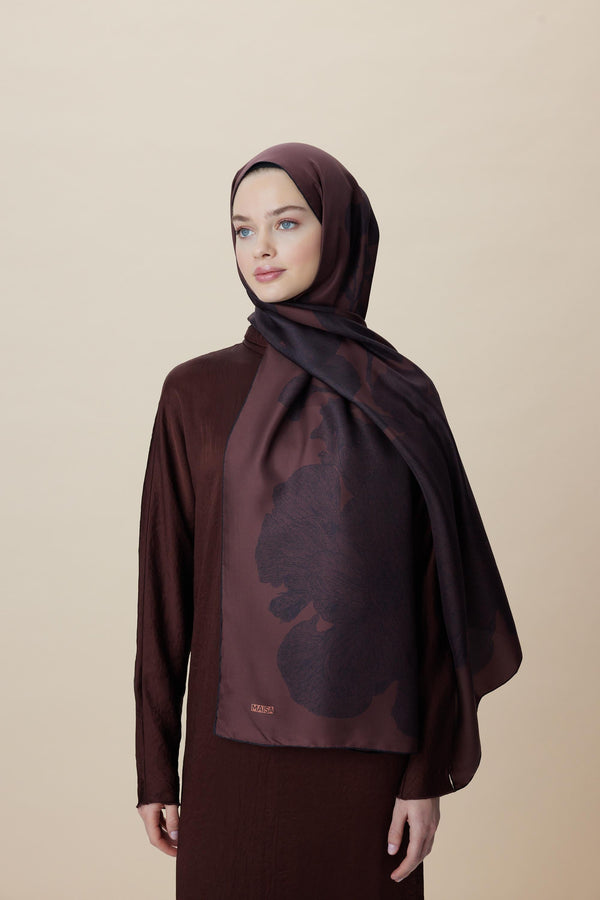Farah Mulberry İpek Şal 70x190 - Bordo