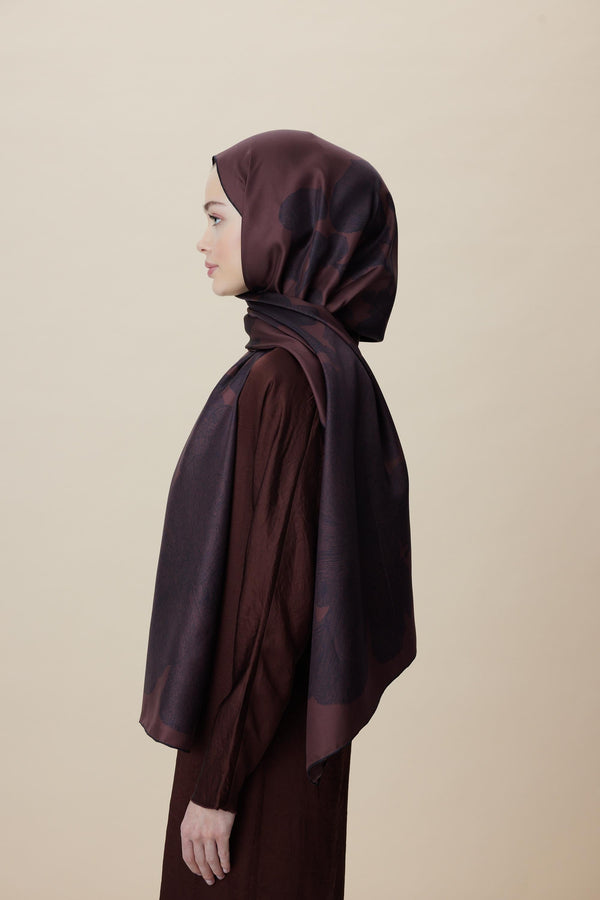Farah Mulberry İpek Şal 70x190 - Bordo