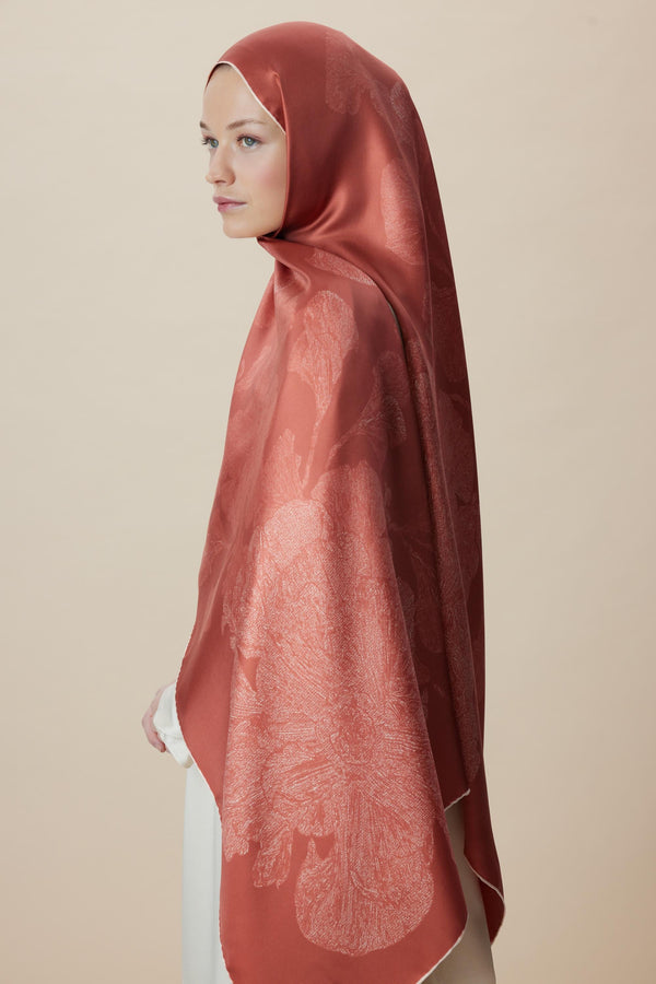 Farah Mulberry İpek Şal 70x190 cm - Gül Kurusu