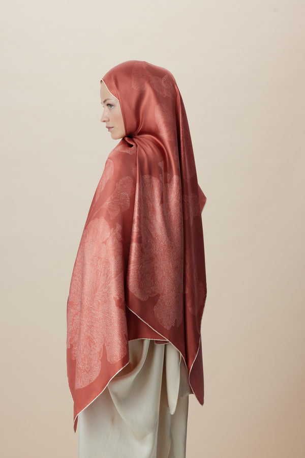 Farah Mulberry İpek Şal 70x190 cm - Gül Kurusu