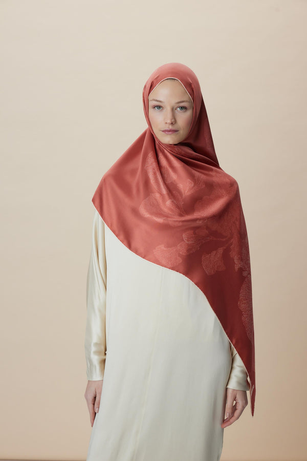 Farah Mulberry İpek Şal 70x190 cm - Gül Kurusu