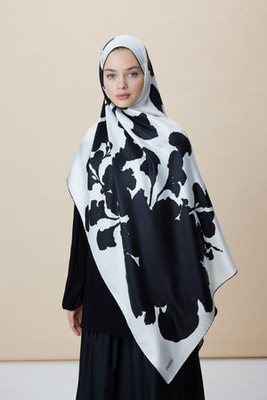 Farah Mulberry İpek Şal 70x190 cm - Klasik Siyah
