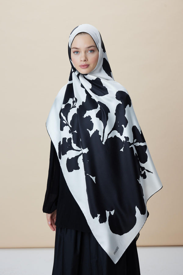Farah Mulberry İpek Şal 70x190 cm - Klasik Siyah