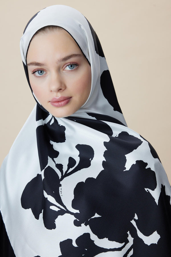 Farah Mulberry İpek Şal 70x190 cm - Klasik Siyah