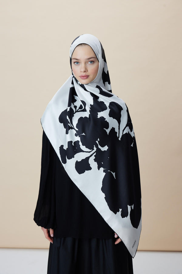 Farah Mulberry İpek Şal 70x190 cm - Klasik Siyah