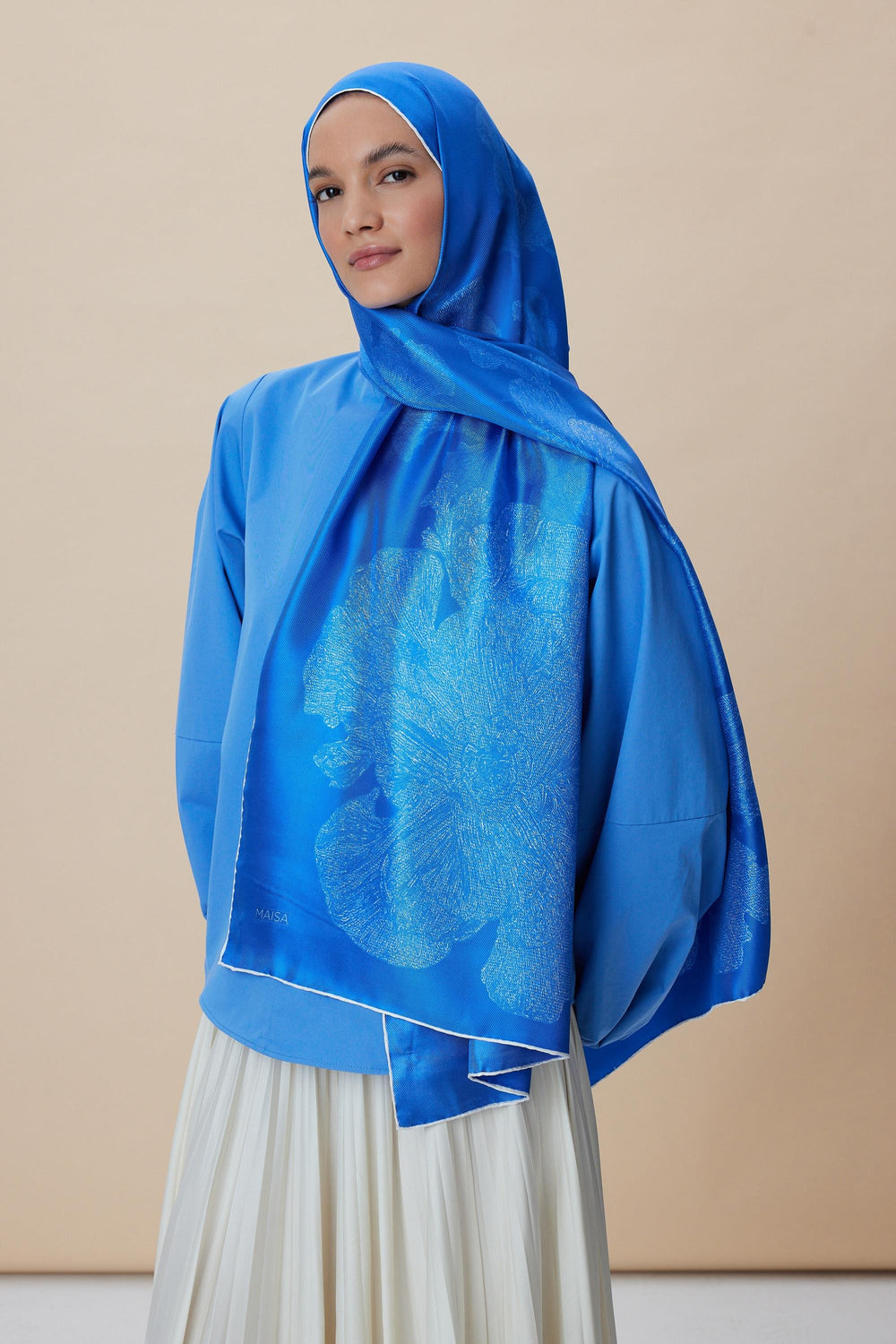 Farah Mulberry İpek Şal 70x190 - Saks
