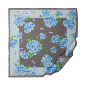 Füme İndigo Şakayık Tensel Eşarp