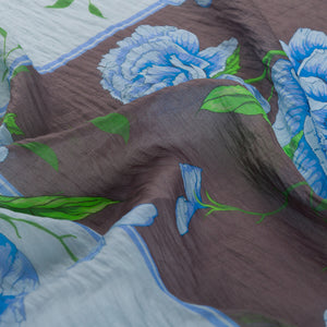 Füme İndigo Şakayık Tensel Eşarp