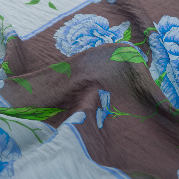 Füme İndigo Şakayık Tensel Eşarp