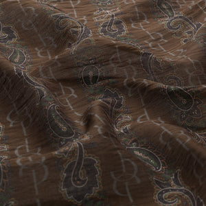 Füme Kahve Monogram Desenli Tensel Eşarp