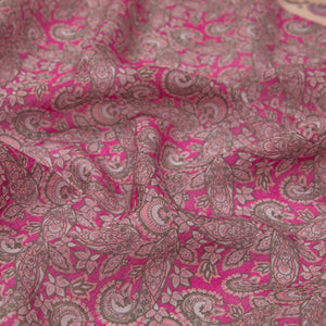 Fuşya Mezopotamya Model 02 Desenli Tencel Sal