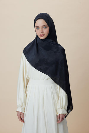 Gelincik Krep İpek Şal 70x190 Cm - Antrasit