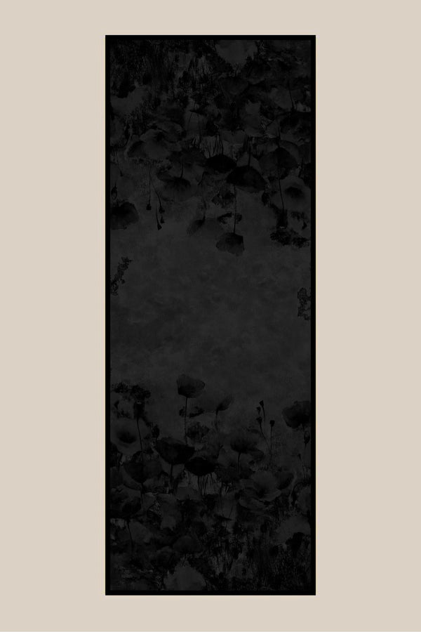 Gelincik Krep İpek Şal 70x190 Cm - Antrasit