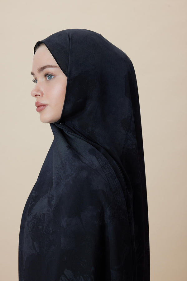 Gelincik Krep İpek Şal 70x190 Cm - Antrasit