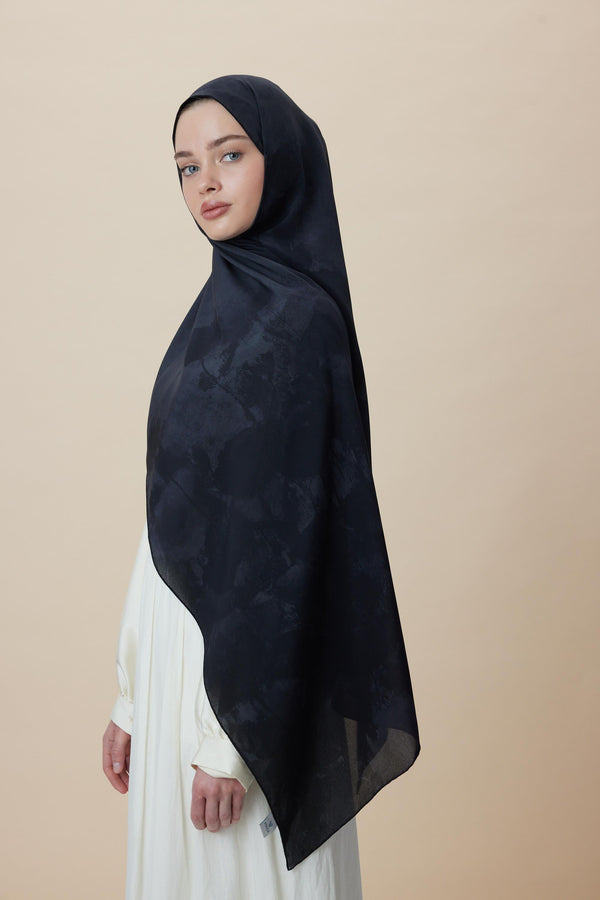 Gelincik Krep İpek Şal 70x190 Cm - Antrasit
