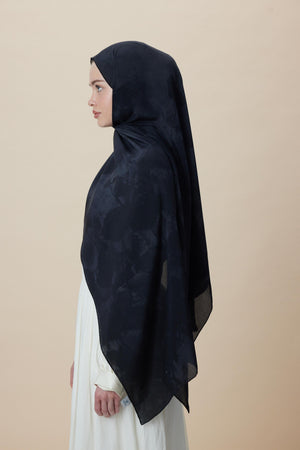 Gelincik Krep İpek Şal 70x190 Cm - Antrasit