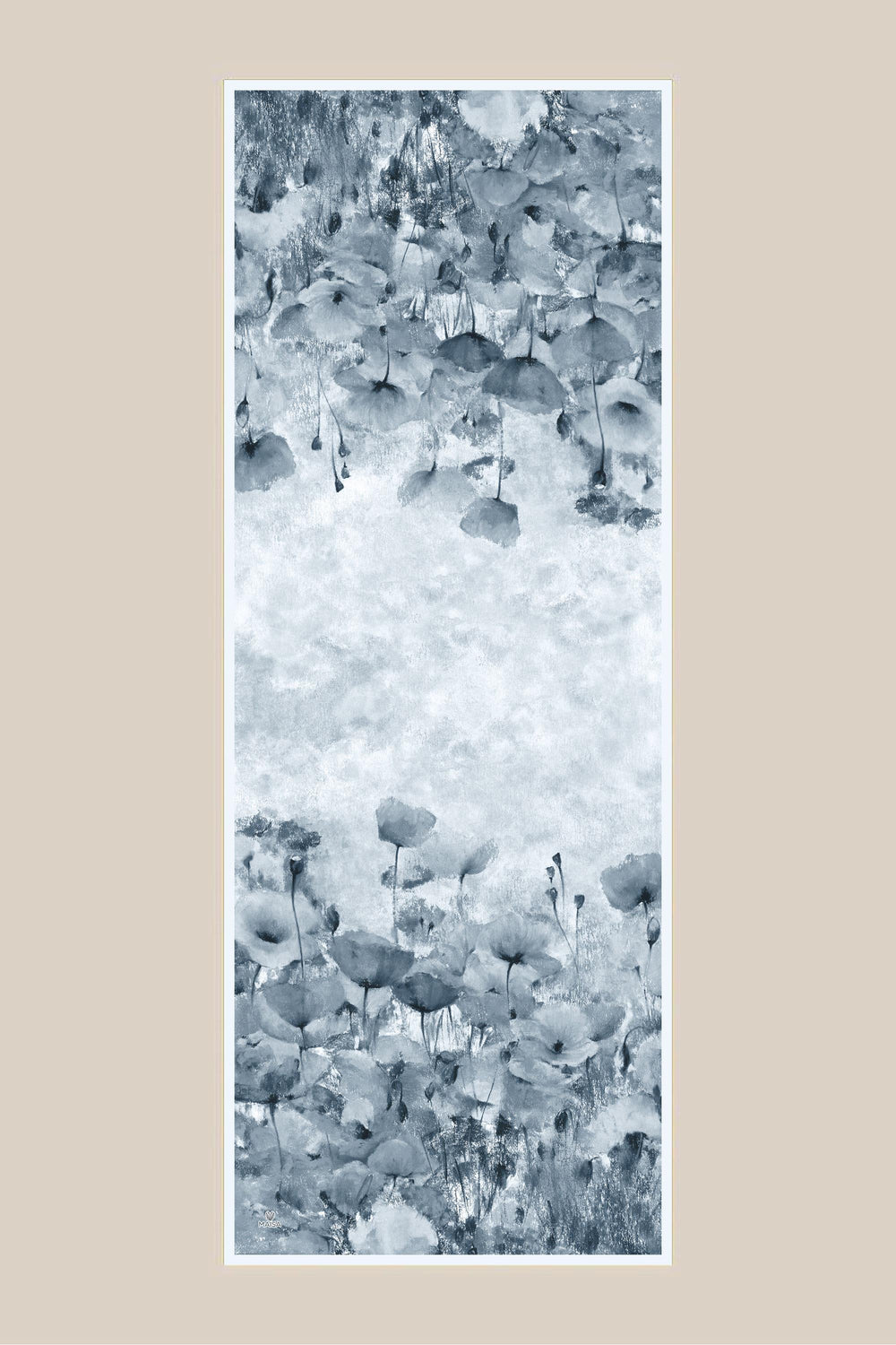 Gelincik Krep İpek Şal 70x190 Cm - Cam Göbeği