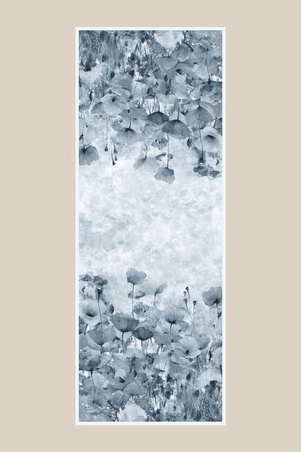 Gelincik Krep İpek Şal 70x190 Cm - Cam Göbeği