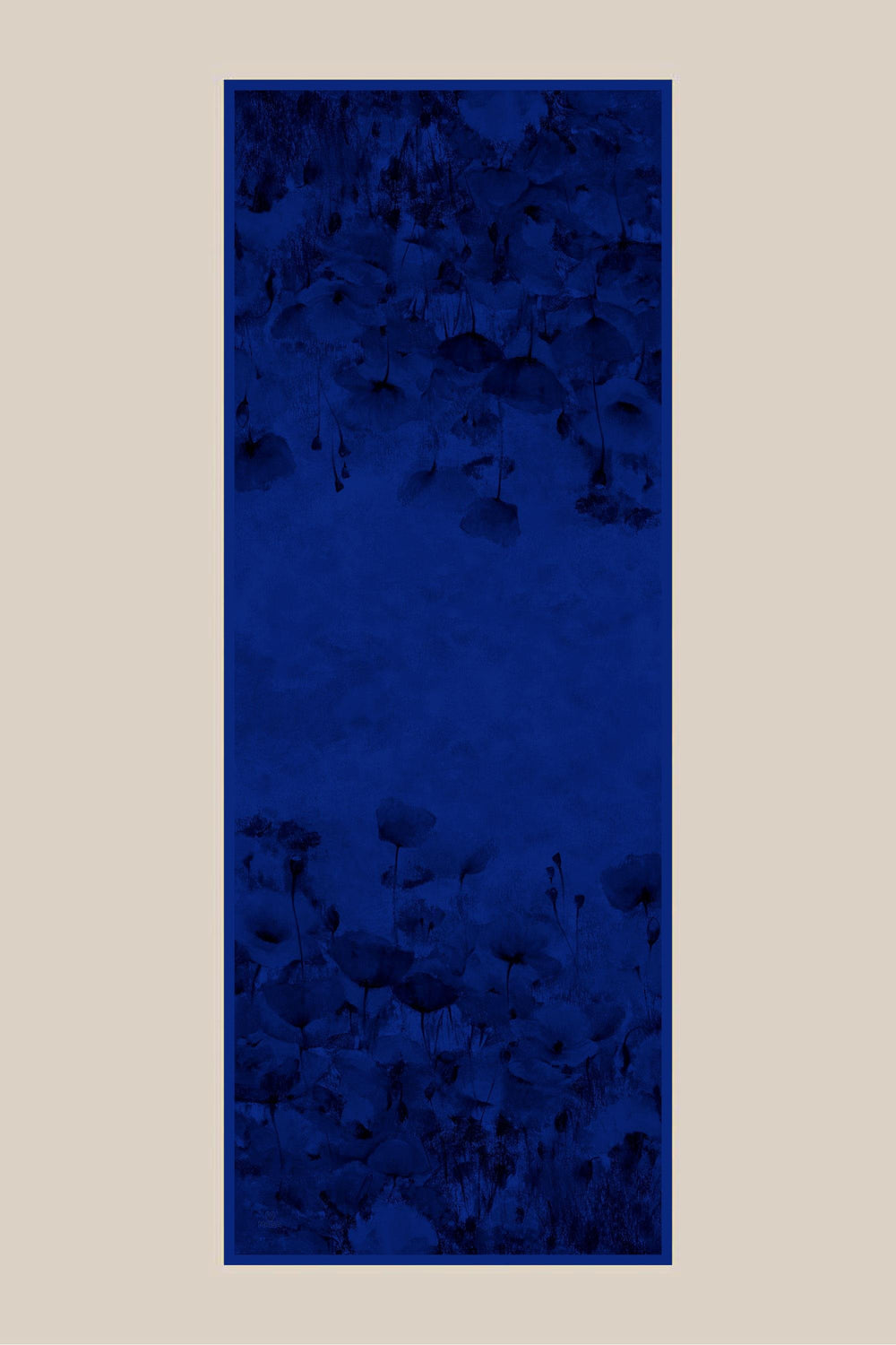 Gelincik Krep İpek Şal 70x190 Cm - Gece Mavisi