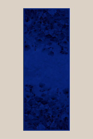 Gelincik Krep İpek Şal 70x190 Cm - Gece Mavisi