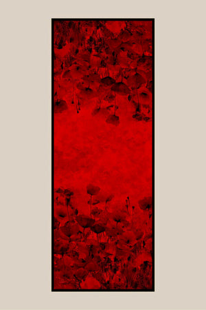 Gelincik Krep İpek Şal 70x190 Cm - Kırmızı