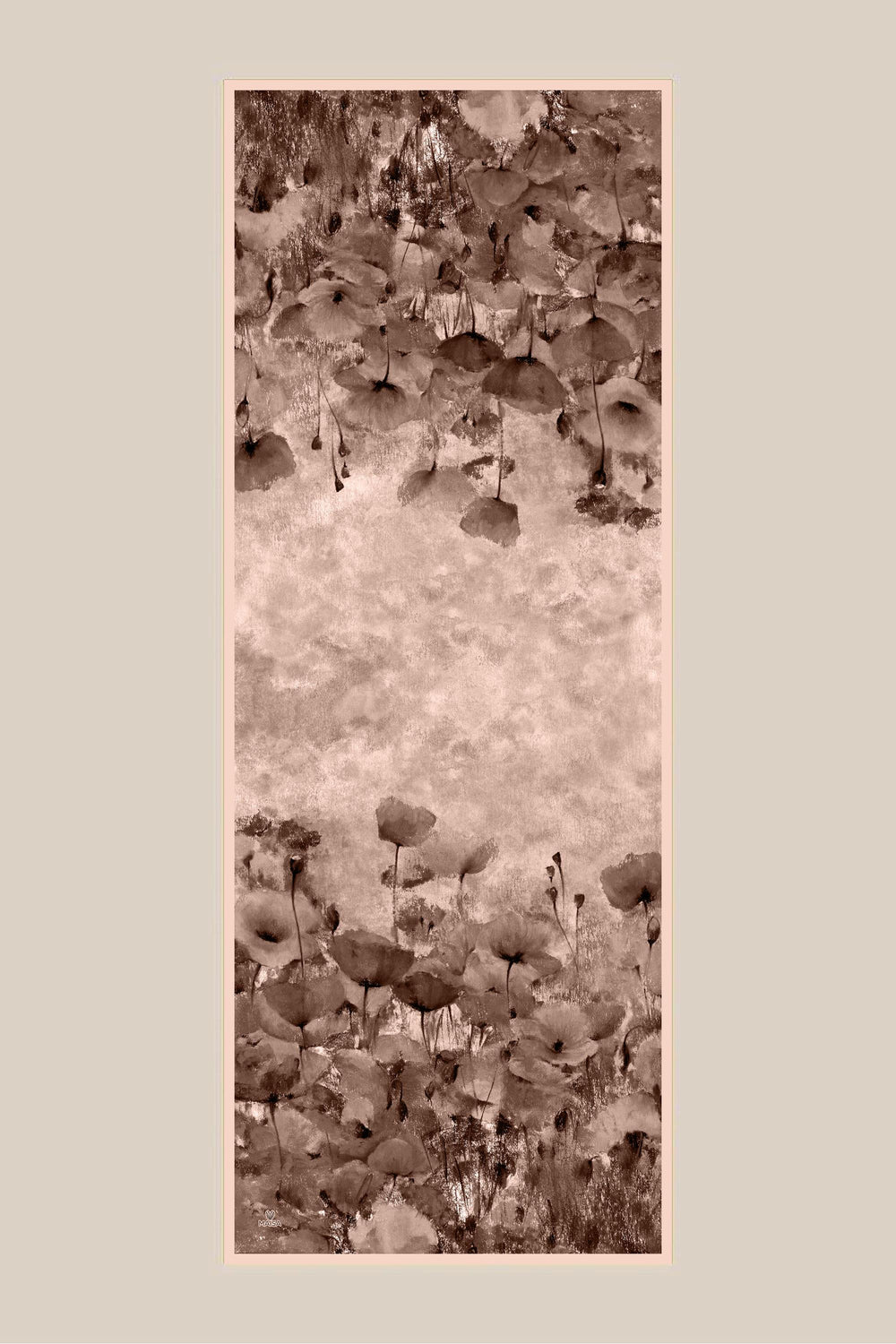 Gelincik Krep İpek Şal 70x190 Cm - Kum