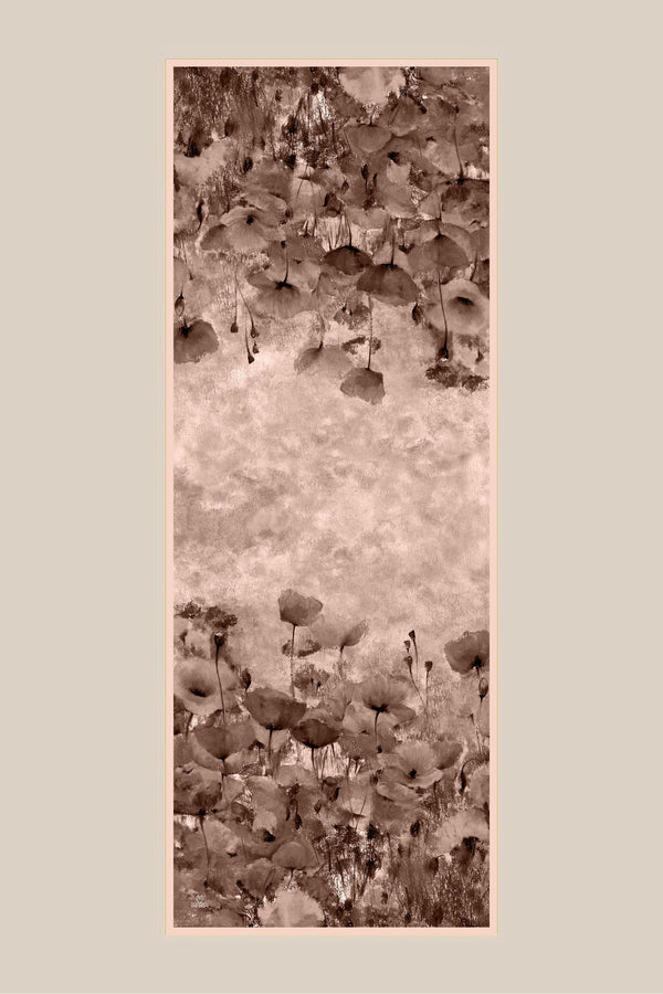 Gelincik Krep İpek Şal 70x190 Cm - Kum